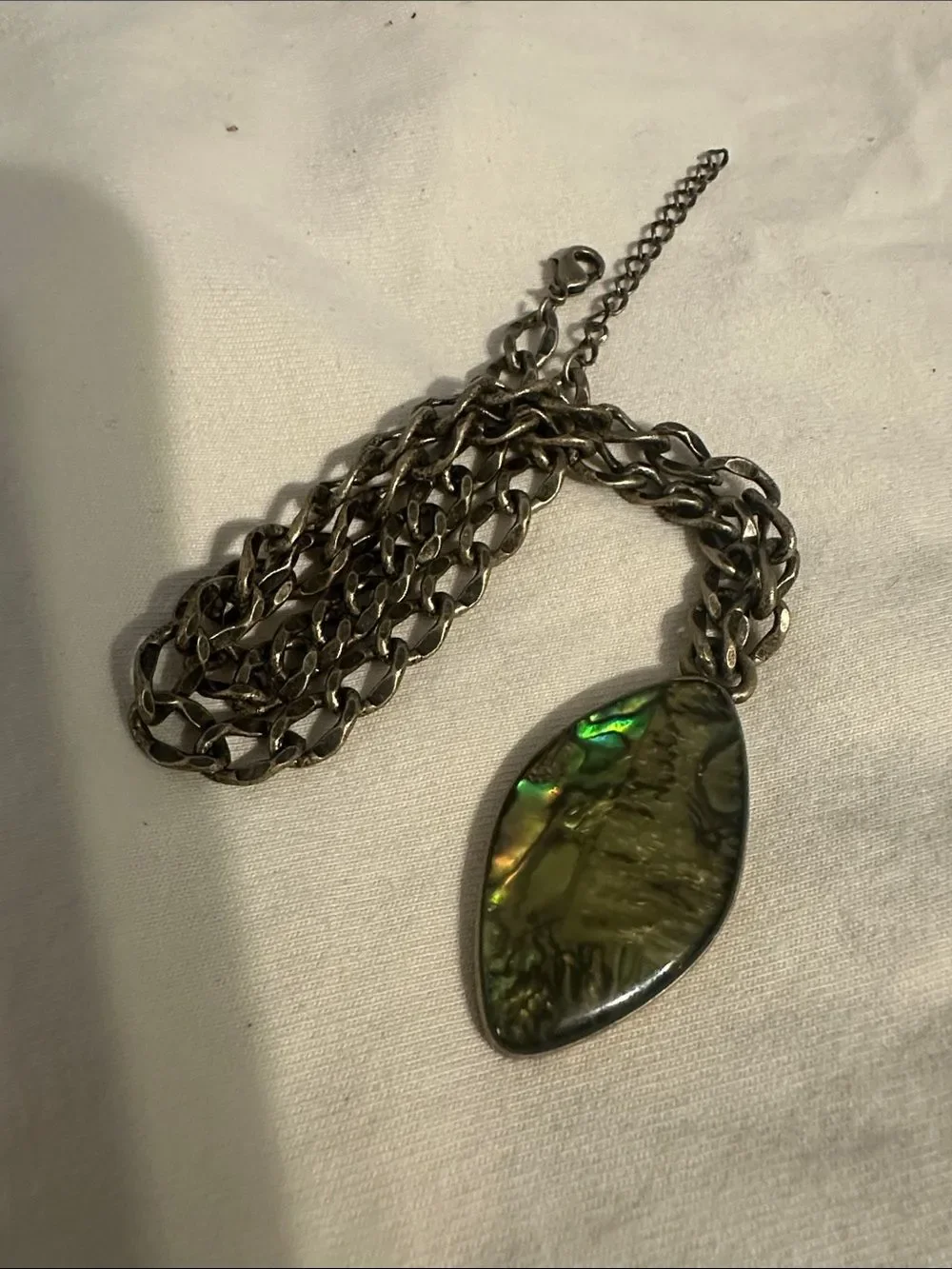 Vintage Abalone Shell Pendant Necklace